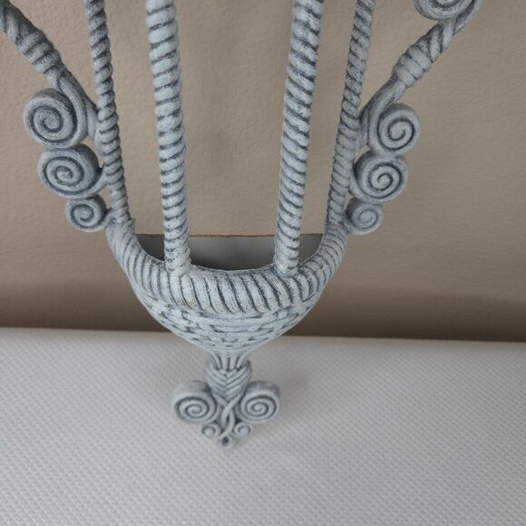 Vintage 70s Burwood Products Faux Wicker Hanging Wall Planter Gray - Picture 4 of 7